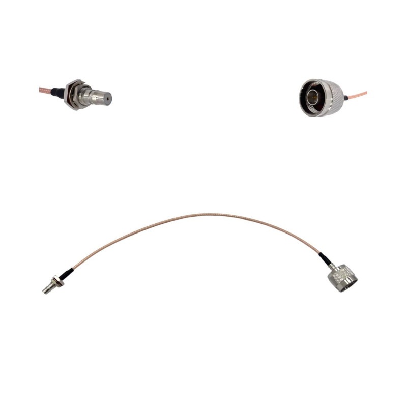 Пігтейл N-Type-Male - QMA-Female ВЧ кабель перехідник RG316 довжина 30 см