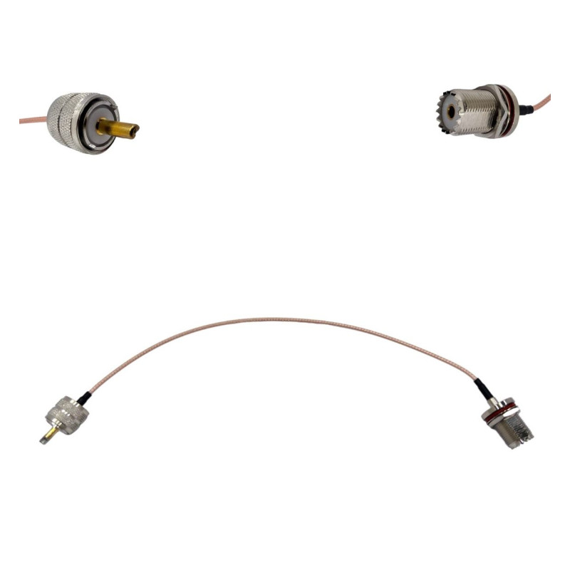 Пигтейл UHF-Male - UHF-Female ВЧ кабель переходник RG316 длинна 30 см