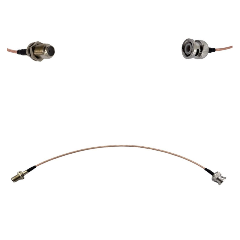 Пигтейл BNC-Male - F-Female ВЧ кабель переходник RG316 длинна 30 см