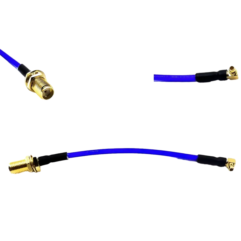 Пигтейл MMCX-Male - SMA-Female ВЧ кабель переходник ss405 10 см угловой