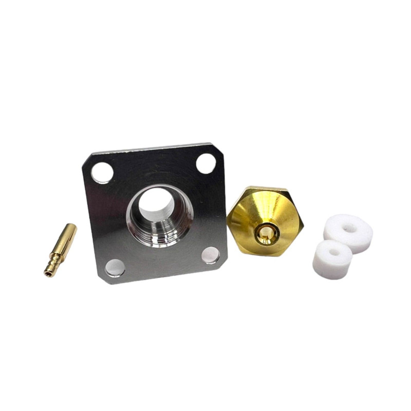 Разъем N-Type-Female мама на кабель RG405 фланцевый