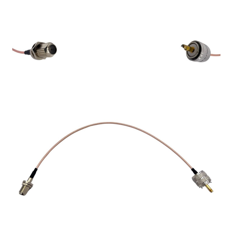 Пигтейл UHF-Male - F-Female ВЧ кабель переходник RG316 длинна 30 см