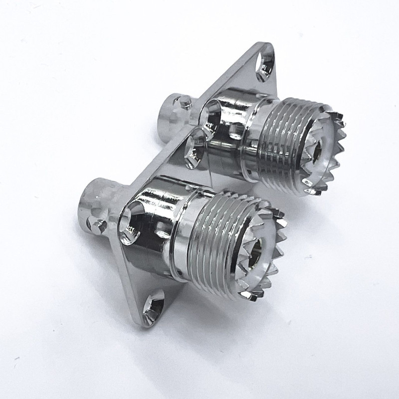 Перехідник BNC-Female - UHF-Female (конектор мама - мама) фланцевий