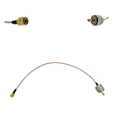 Пигтейл RP-SMA-Male - UHF-Male ВЧ кабель переходник RG316 длинна 30 см Пигтейл RP-SMA-Male - UHF-Male ВЧ кабель переходник RG316 длинна 30 см