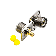 Перехідник UHF-Female - SMA-Female (конектор мама - мама) фланцевий Перехідник UHF-Female - SMA-Female (конектор мама - мама) фланцевий