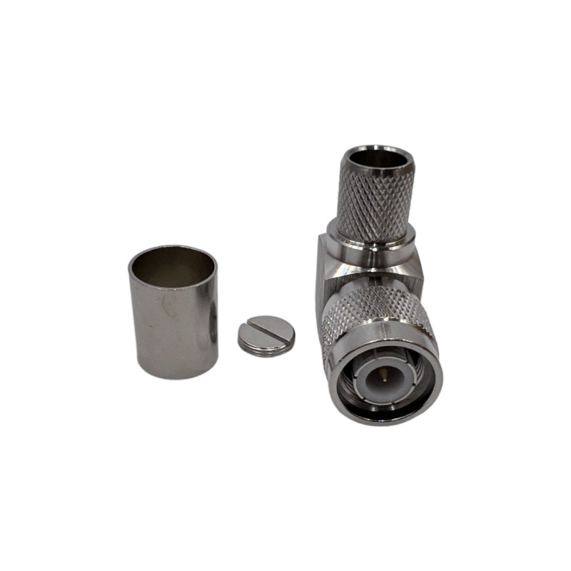 Роз'єм TNC-Male на кабель RG-8/LMR400 під обтиск, кутовий