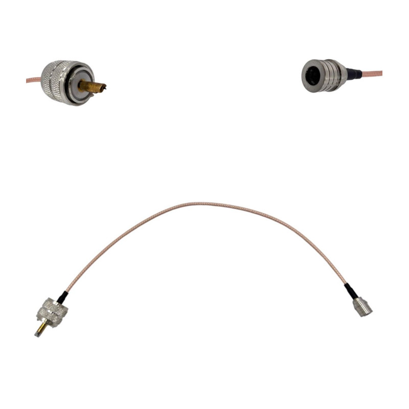 Пігтейл QMA-Male - UHF-Male ВЧ кабель перехідник RG316 довжина 30 см