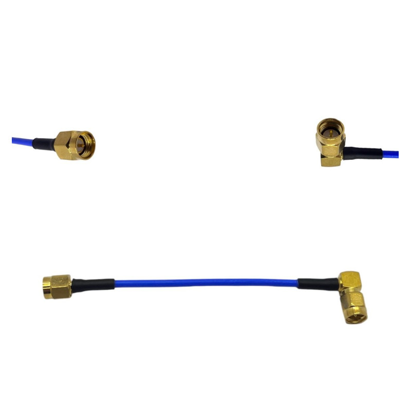 Пігтейл SMA-Male - SMA-Male-90 RG405 ВЧ кабель перехідник RG405 10 см, угловий