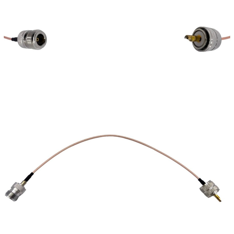 Пігтейл UHF-Male - N-Type-Female ВЧ кабель перехідник RG316 довжина 30 см