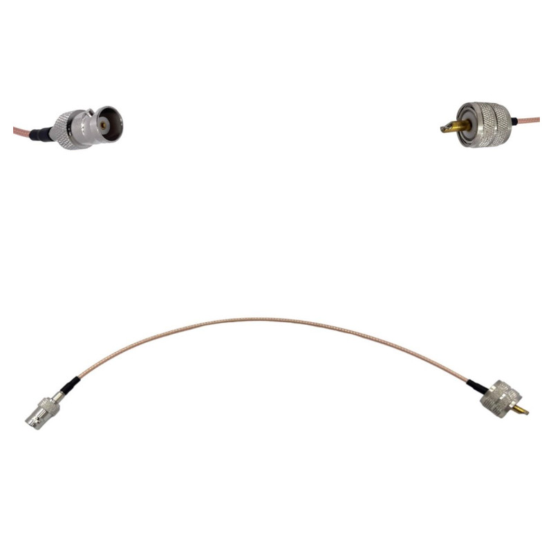 Пигтейл UHF-Male - BNC-Female ВЧ кабель переходник RG316 длинна 30 см
