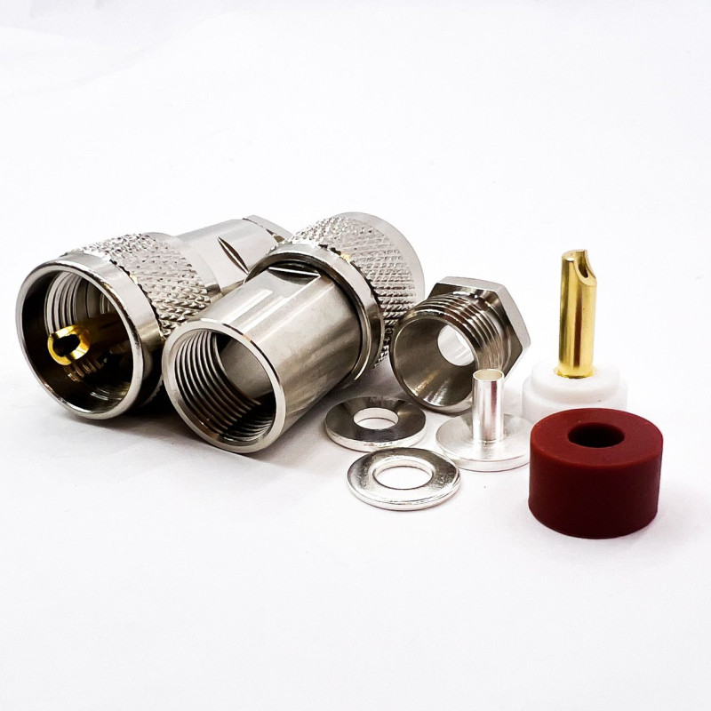 Разъем UHF-Male (PL259) на кабель RG-58 под пайку