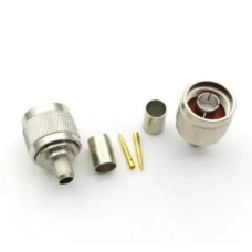 Розʼєм N-Male обтискний під кабель RG5 / RG6 / 5D-FB / LMR300 (латунь, 50 Ом)