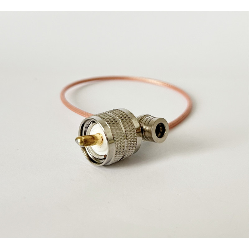 Пигтейл QMA-Male — UHF-Male, ВЧ кабель RG316, 30 см