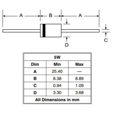 Захисний діод P6KE33A (TVS, супресор перенапруги) для захисту живлення та сигнальних ліній