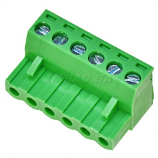 Клемник гвинтовий TBW-5-6P-GN (TB25-6F) (клемна колодка, terminal block) для підключення та фіксації проводів