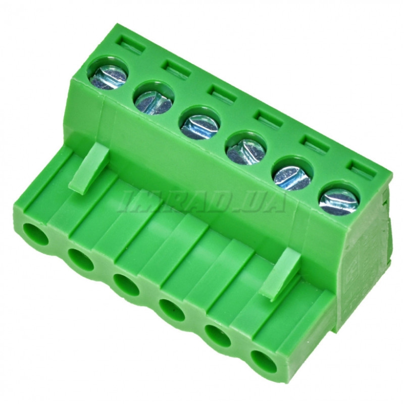 Клемник гвинтовий TBW-5-6P-GN (TB25-6F) (клемна колодка, terminal block) для підключення та фіксації проводів