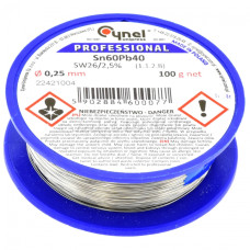 Припій LC60-0.25/0.1 (Sn60Pb40-SW26) для ремонту, складання та обслуговування електроніки