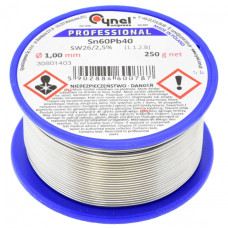 Припій LC60-1.00/0.25 (Sn60Pb40-SW26) для ремонту, складання та обслуговування електроніки