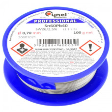 Припій LC60-0.70/0.1 (Sn60Pb40-SW26) для ремонту, складання та обслуговування електроніки