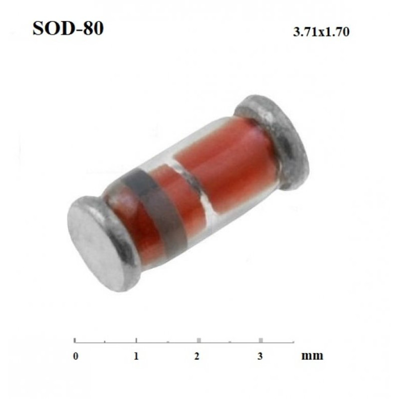 Стабілітрон BZV55-C3V3 (Zener diode, зенер-діод) для стабілізації та захисту напруги