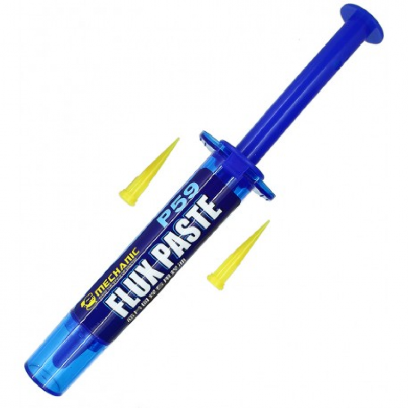 Паяльный флюс паяльная флюс-паста P59, 10гр. в шприце, белая (канифоль, флюс-паста) для монтажной и ручной пайки электроники