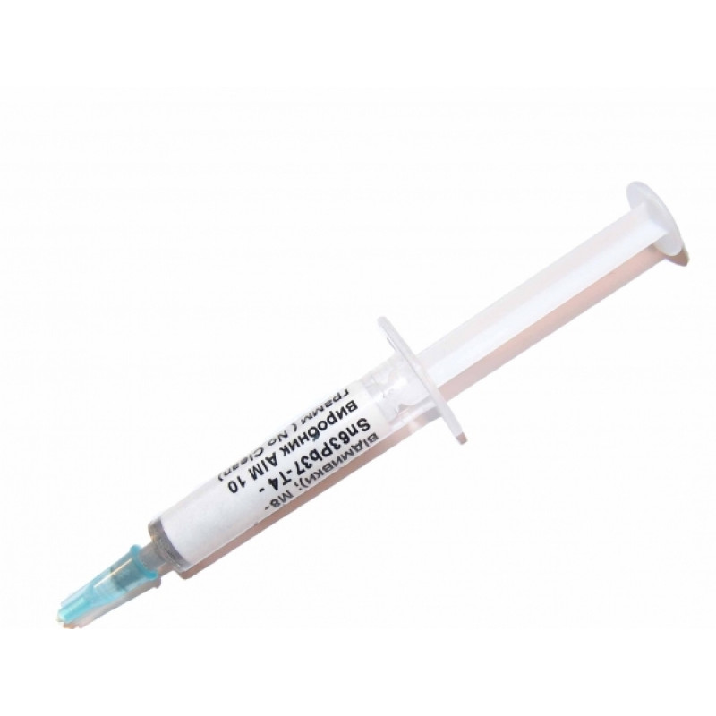 Паяльный флюс припой-паста; Sn63Pb37-T4 (не требует отмывания ) 10 г. (канифоль, флюс-паста) для монтажной и ручной пайки электроники