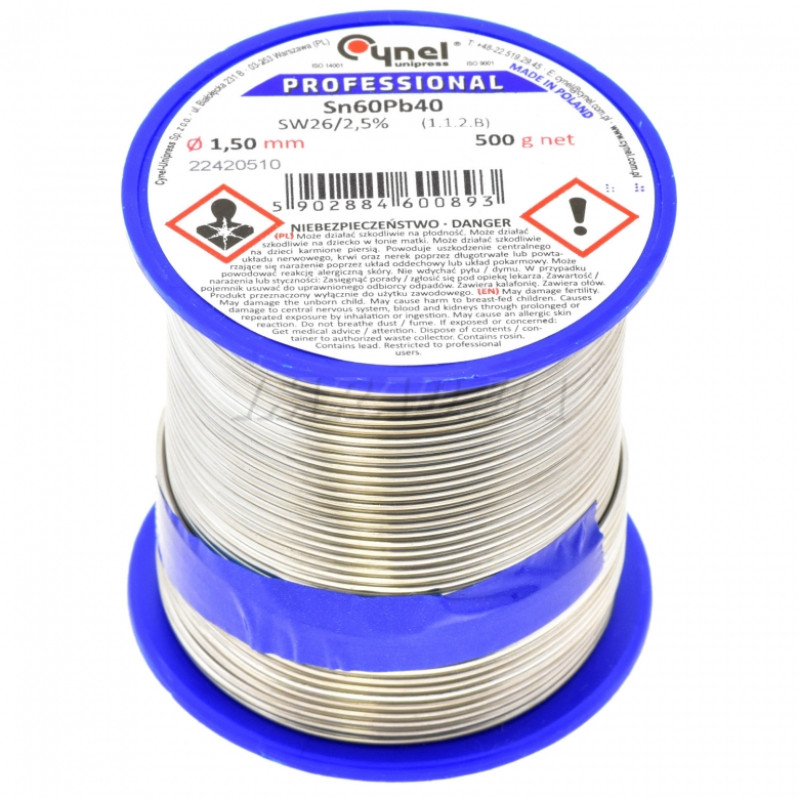 Припой LC60-1.50/0.5 (оловянно-свинцовый сплав, solder wire) для ручной и монтажной пайки электроники