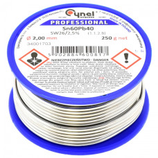Припой LC60-2.00/0.25 (Sn60Pb40-SW26) (оловянно-свинцовый сплав, solder wire) для ручной и монтажной пайки электроники