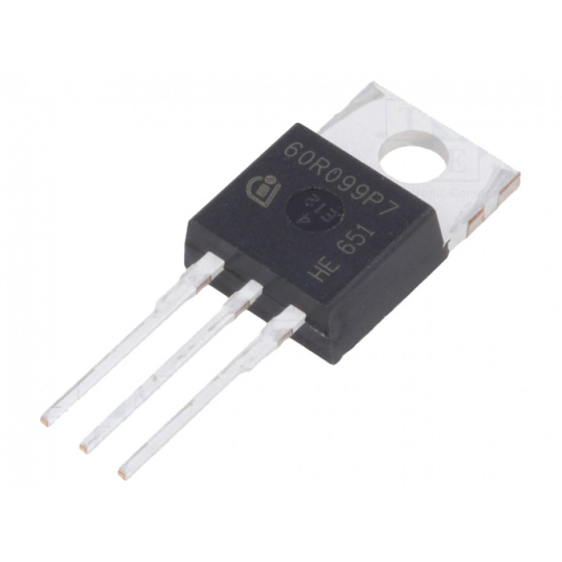MOSFET транзистор IPP60R099P7 (полевой ключ) для силовых схем, преобразователей и импульсных БП
