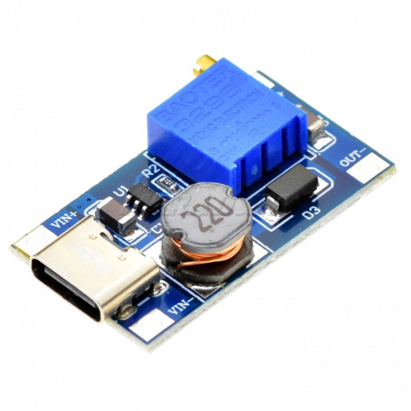 Підвищуючий DC-DC перетворювач MT3608 Type-C для ремонту, складання та обслуговування електронних пристроїв