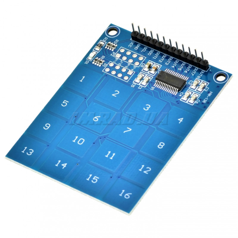 Модуль сенсорная емкостная клавиатура 4x4 (16 клавиш) на чипе TTP229 для Arduino (датчик, плата расширения) для DIY проектов и обучения
