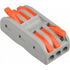 Гвинтовий клемник Клема сполучна універсальна PCT-2-3 (помаранчева) (клемна колодка) для надійного підключення та фіксації проводів
