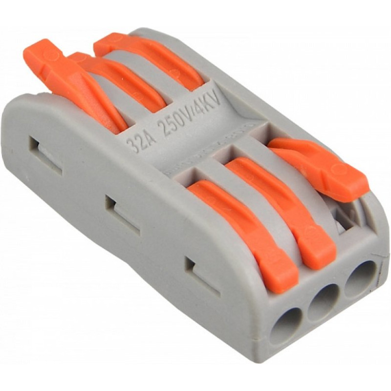 Винтовой клеммник клемма соединительная универсальная PCT-2 - 3 (оранжевая) (клеммная колодка) для надежного подключения и фиксации проводов