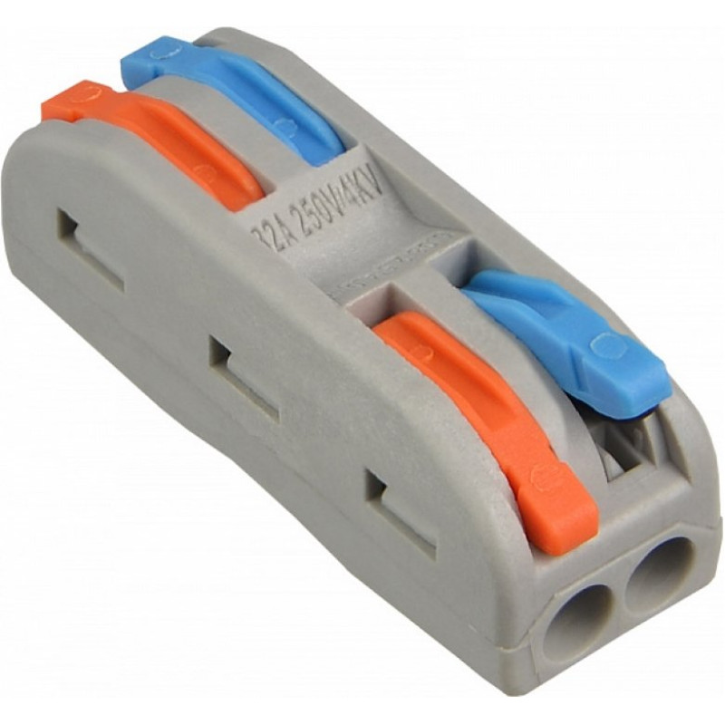 Гвинтовий клемник Клема сполучна універсальна PCT-2-2-С (кольорова) (клемна колодка) для надійного підключення та фіксації проводів