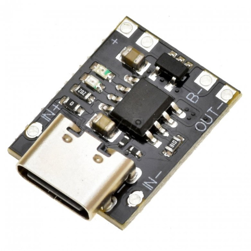 Зарядний пристрій LiIo акумуляторів 1A TP4056 з роз'ємом Type-C для ремонту, складання та обслуговування електроніки