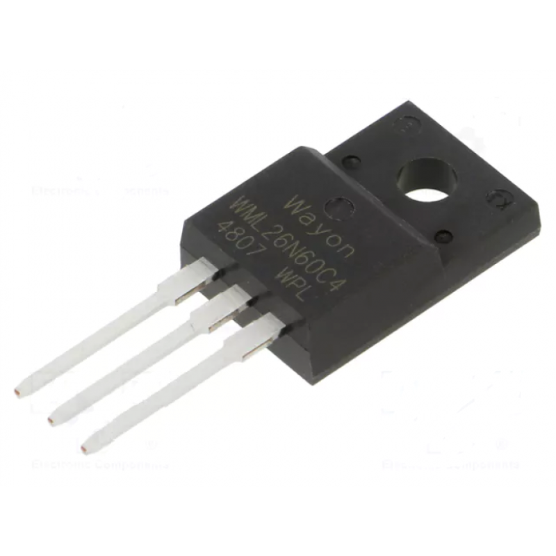 MOSFET транзистор WML26N60C4 (польовий ключ, power MOSFET) для силових схем, інверторів та імпульсних БЖ
