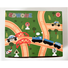 Набір дерев'яних рейок для залізниці Edwone - 50 деталей