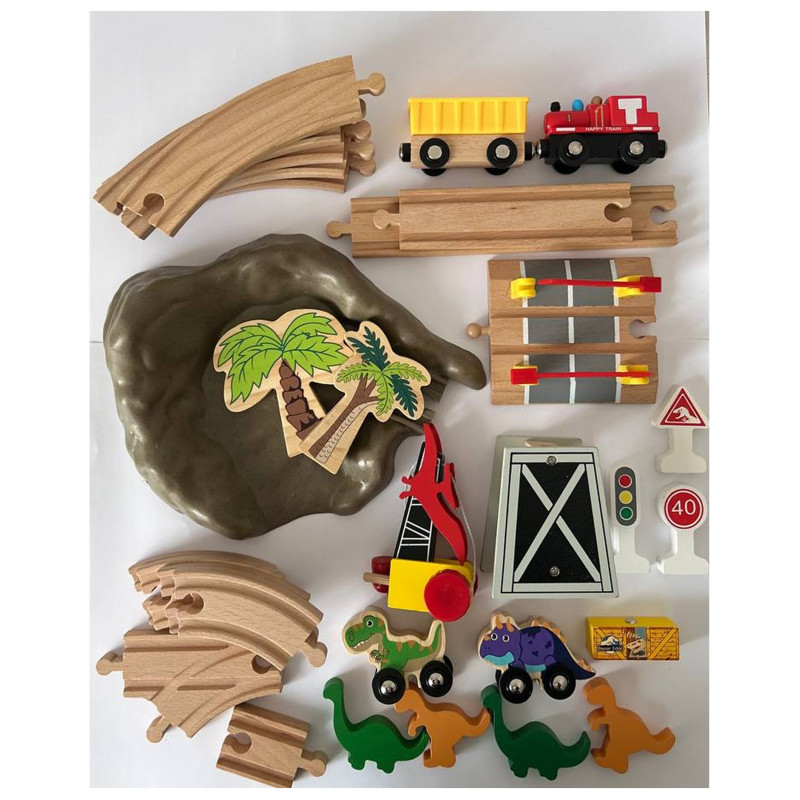 Набір дерев’яних залізничних рейок - 32 деталі