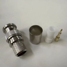 Прямой ВЧ разъём BNC Male папа BNC-C-J7 под обжим для кабеля 400, RG8, RG213