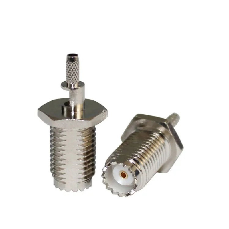 ВЧ роз'єм Mini UHF Female мама Mini-UHF-C-KY1.5 з віконцем під обтиск для кабелю RG316, RG174