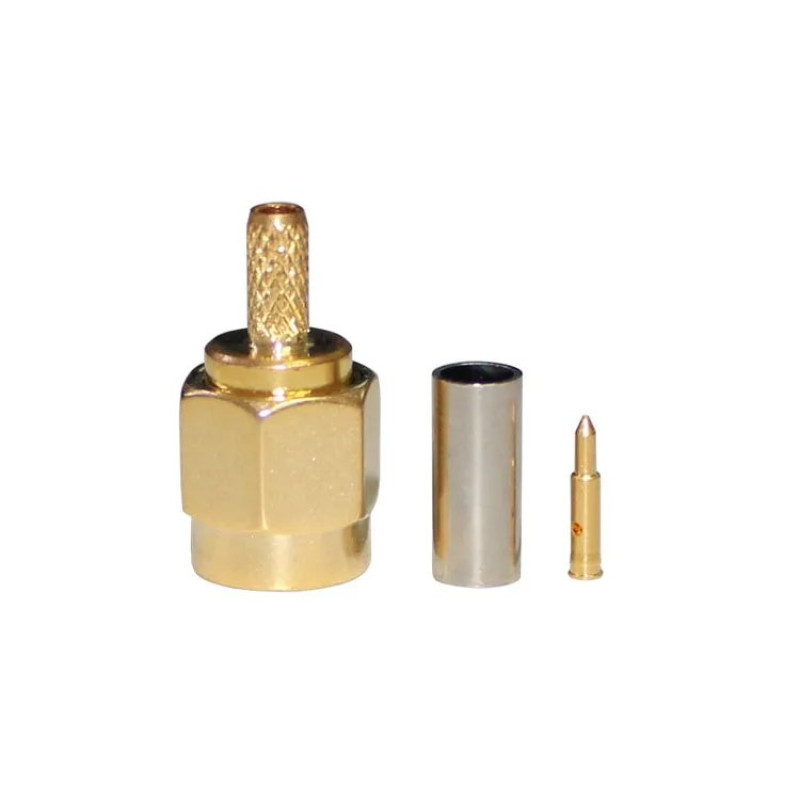 ВЧ коаксіальний роз'єм SMA-C-J1.5, Male папа, під обтиск, для кабелю RG174 / RG316