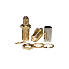 ВЧ коаксиальный разъём SMA-C-KY3, прямой, Female мама, под обжим, для кабеля RG58