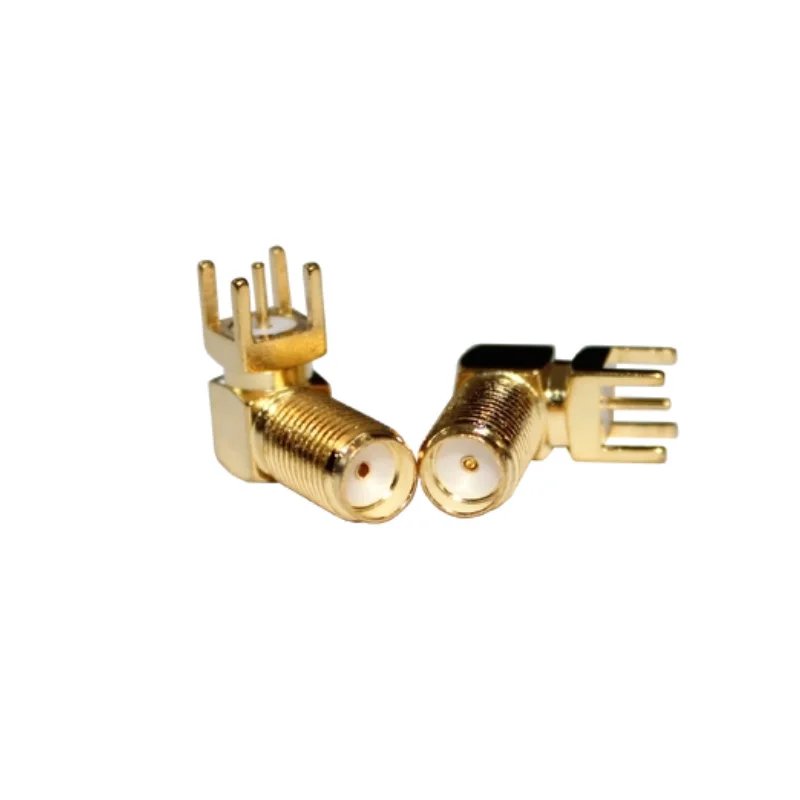 ВЧ коаксіальний роз'єм SMA-KWE-17mm, кутовий, Female мама, на плату