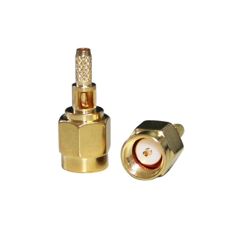 ВЧ коаксіальний роз'єм SMA-C-J1.5 з віконцем, Male папа, під обтиск, для кабелю RG316