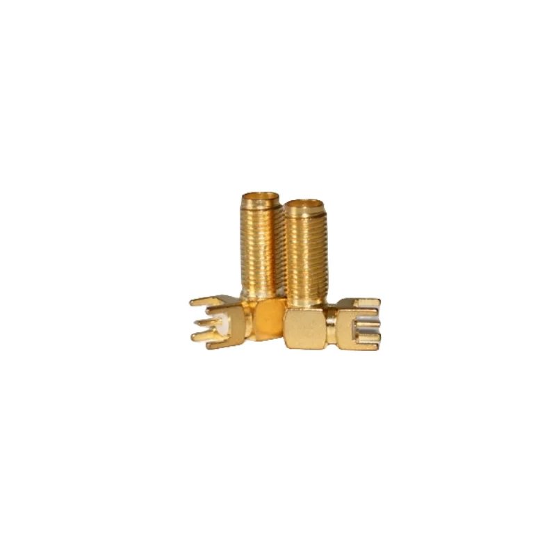 ВЧ коаксіальний роз'єм SMA-KWE-20mm, кутовий, Female мама, на плату (20 мм)
