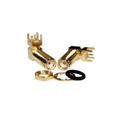 ВЧ коаксіальний роз'єм SMA-KWE-23mm, кутовий, Female мама, на плату (23 мм)