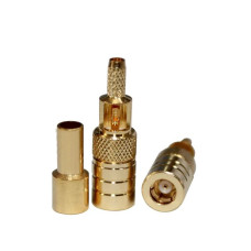 Прямой ВЧ разъём SMB Female мама SMB-C-K1.5 с окошком под обжим для кабеля RG316, RG174