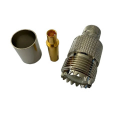 ВЧ разъём UHF (SO-239) Female мама UHF-C-K7 под обжим для кабеля 400, RG8, RG213