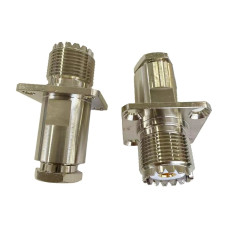 ВЧ роз'єм UHF (SO-239) Female мама UHF-KF3 фланцевий для кабелю RG58, RG142