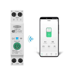 Умный Wi-Fi автоматический выключатель, защитное реле TOMZN TOB9-VAP 1А-63А с мониторингом напряжения и силы тока на DIN рейку